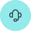 icon headset turquoise 100px