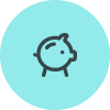 icon piggy bank turquoise 100px