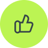icon thumbs up green 100px