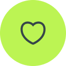 icon heart green 130px