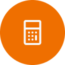 icon calculator orange 130px
