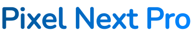 Pixel Next Pro vast blauw logo