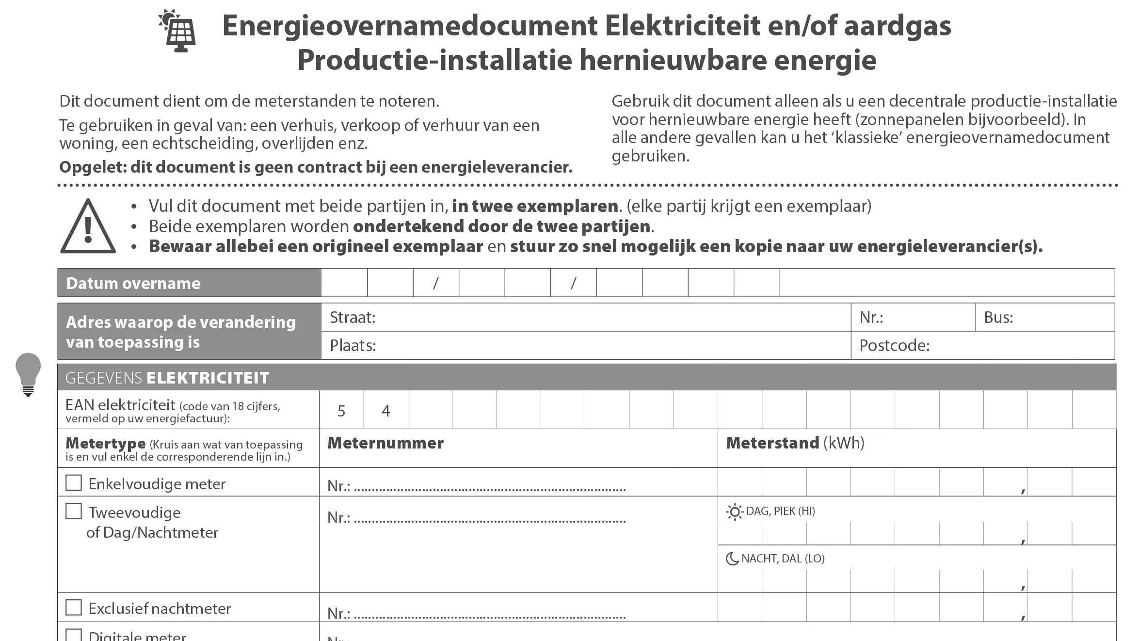 Energieovernamedocument duurzame energie