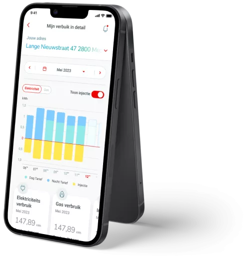 iPhone displaying energy consumption in TotalEnergies clientzone