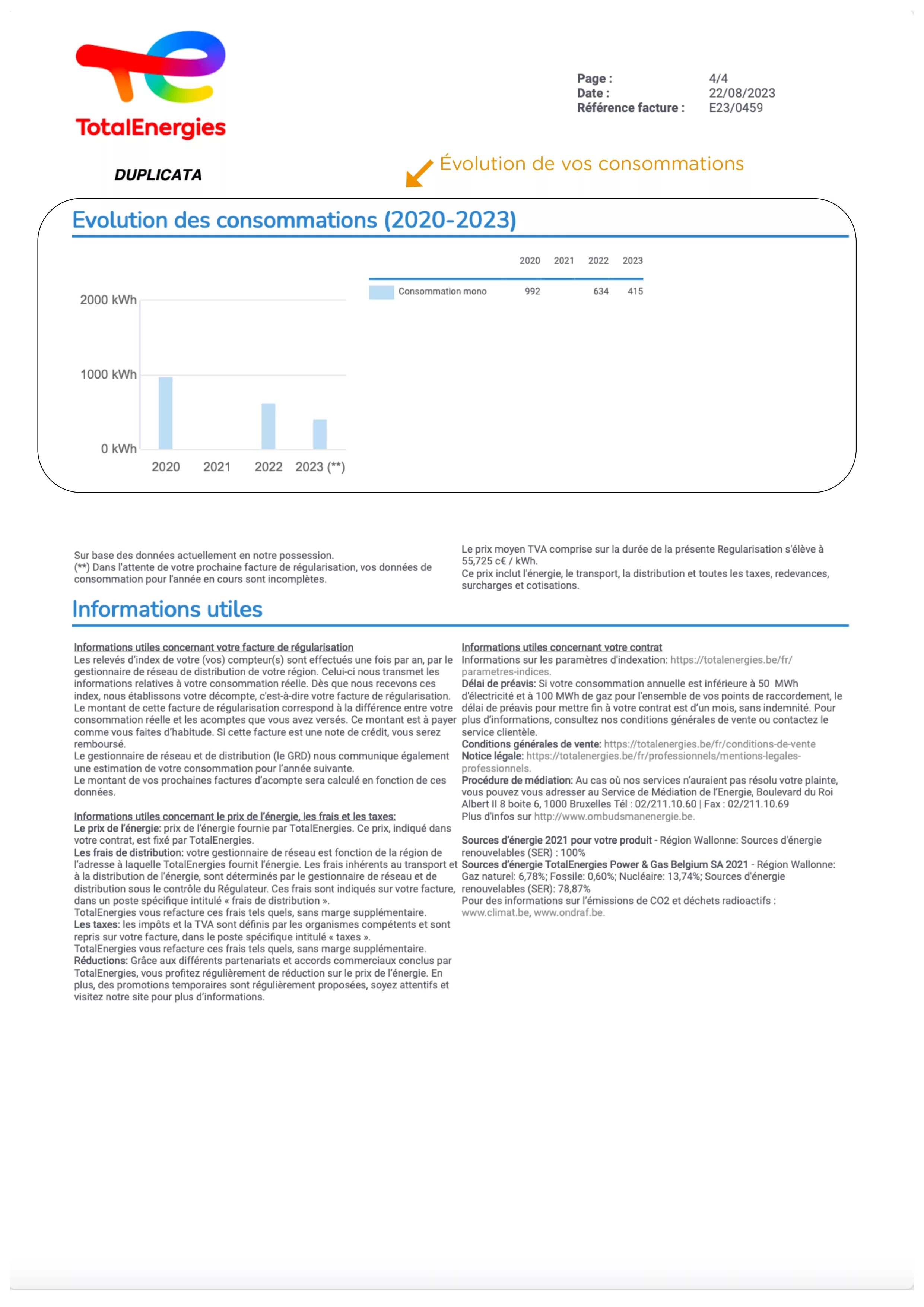 Facture de régularisation VSE page 4