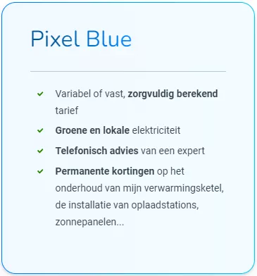 Pixel Blue aanbod presentatiekaart