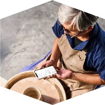 Man checking his energy consumption on phone