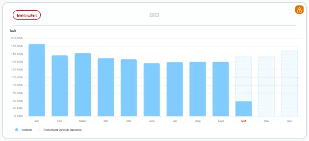 Screenshot customer zone consumption