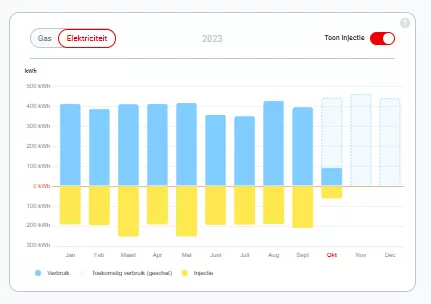 Screenshot customer zone consumption and injection