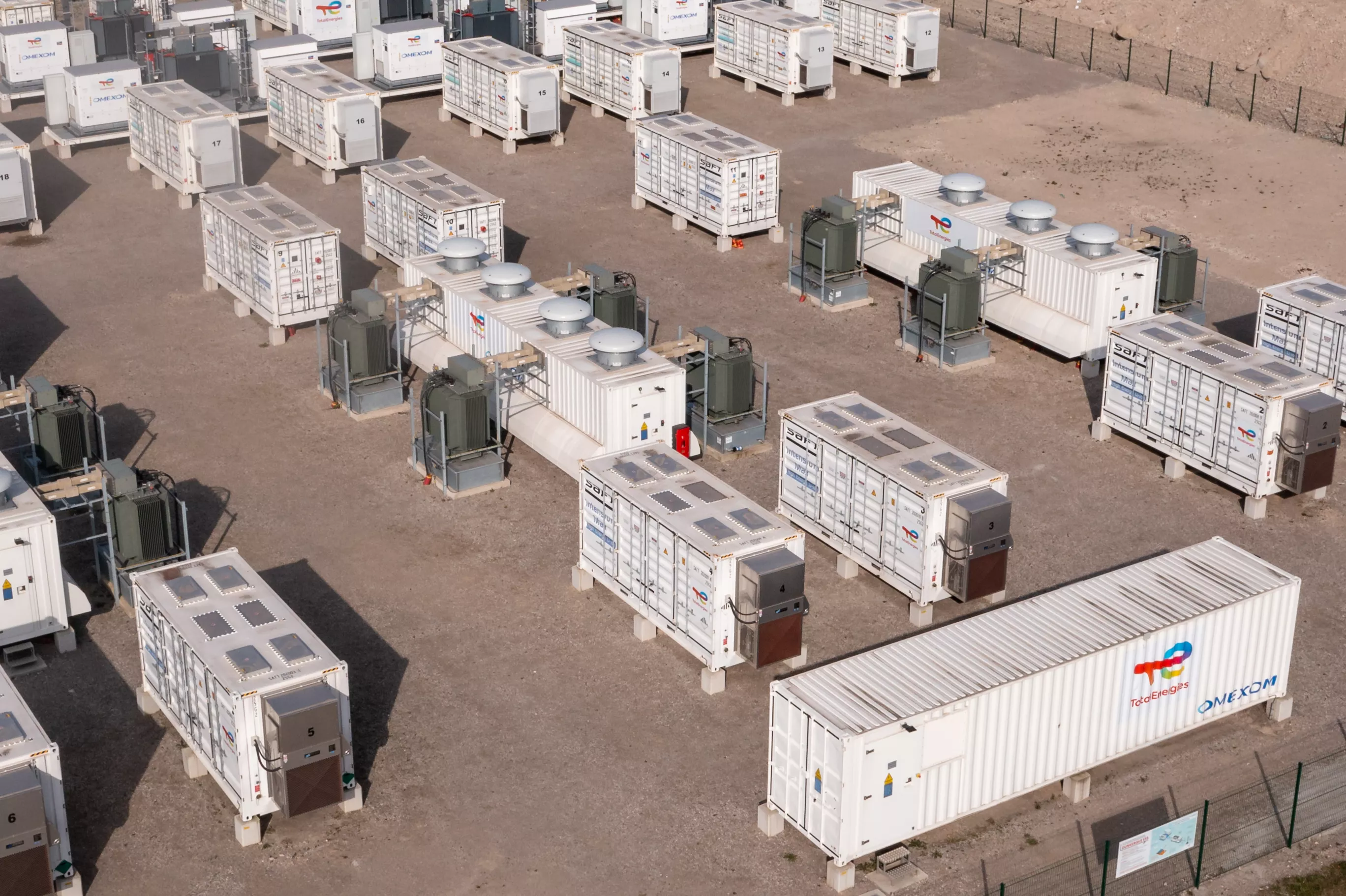 Parc de batteries de stockage d'électricité à Anvers en Belgique